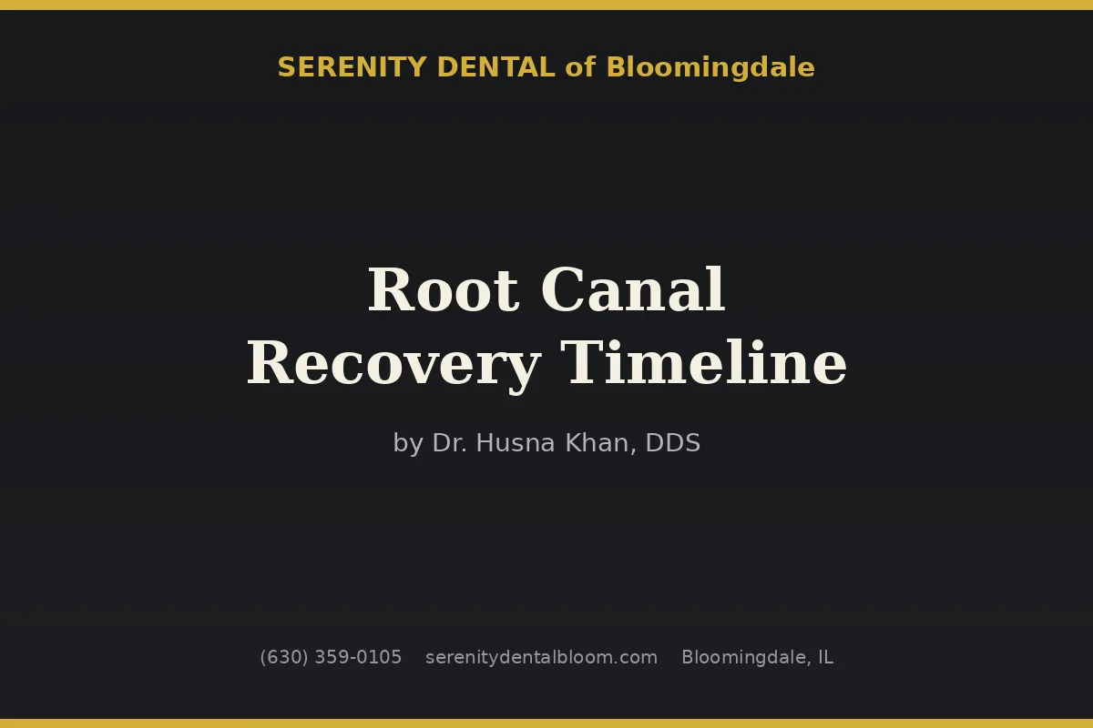 Root canal recovery check-in at Serenity Dental of Bloomingdale -- Dr. Husna Khan reviews healing progress at follow-up visit before placing permanent crown